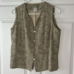 Vintage The Territory Ahead Vest Tan Olive‎ Green, Sz Large